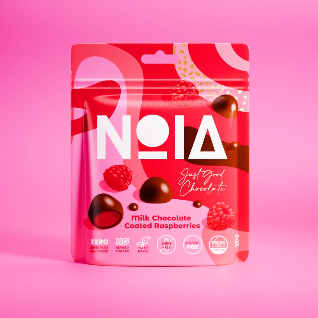 Milk Chocolate Coated Raspberry Gummies